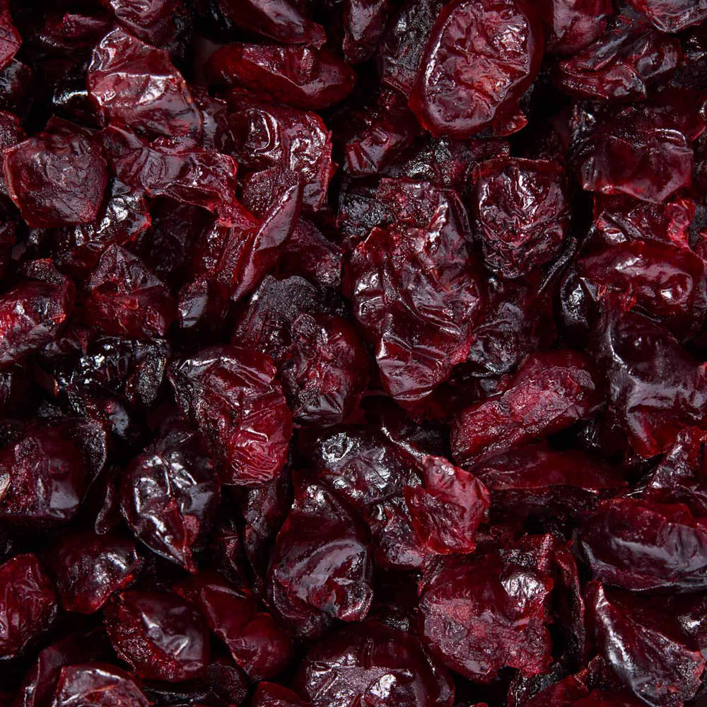 Close-up of dried cranberries healthy snacking UK