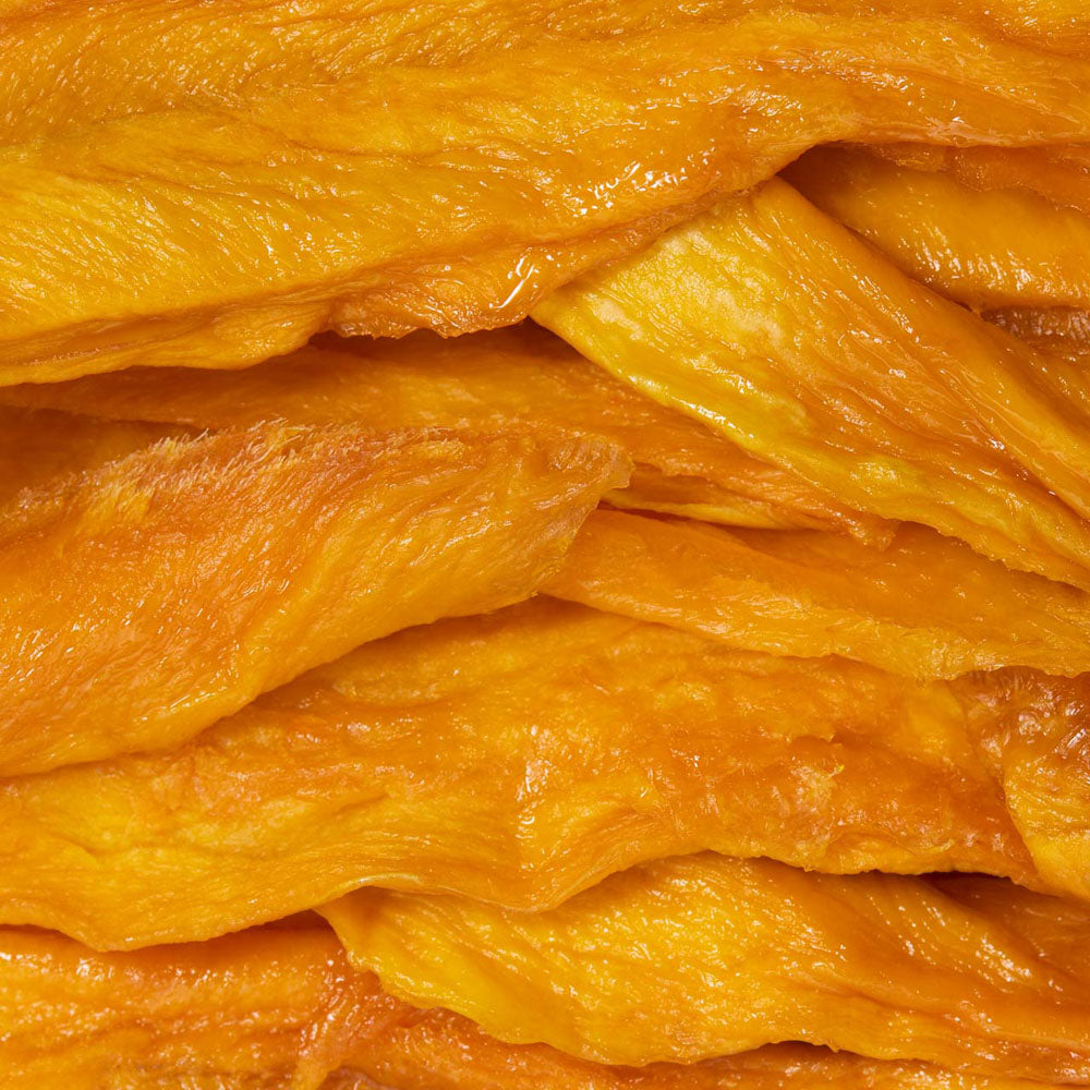 Close up of soft mango slices healthy snacking UK